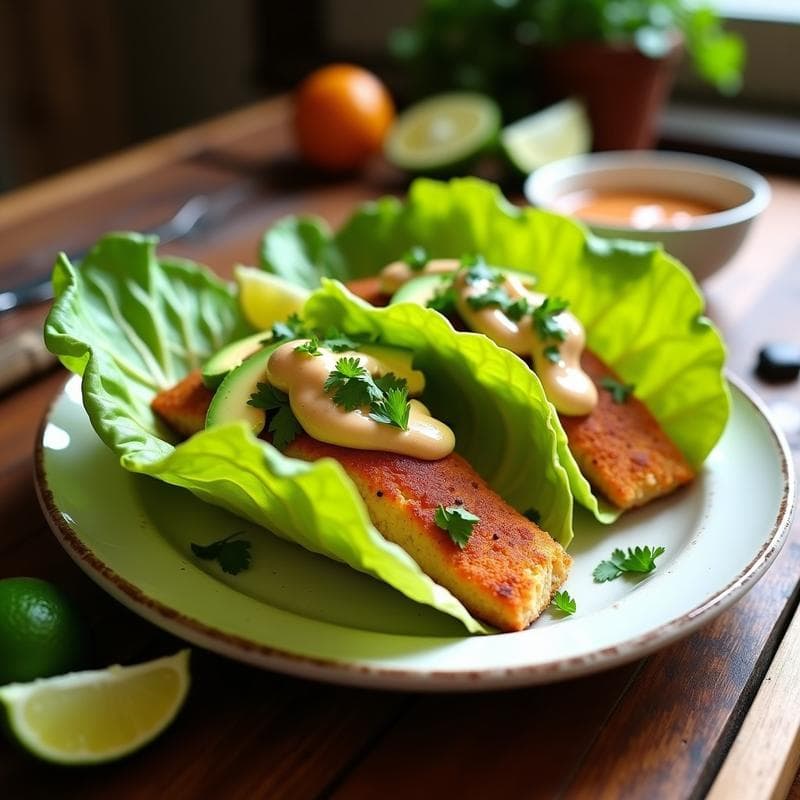 Tacos de Pescado Empanizado con Harina de Almendra y Salsa de Chipotle: Receta Keto en Airfryer