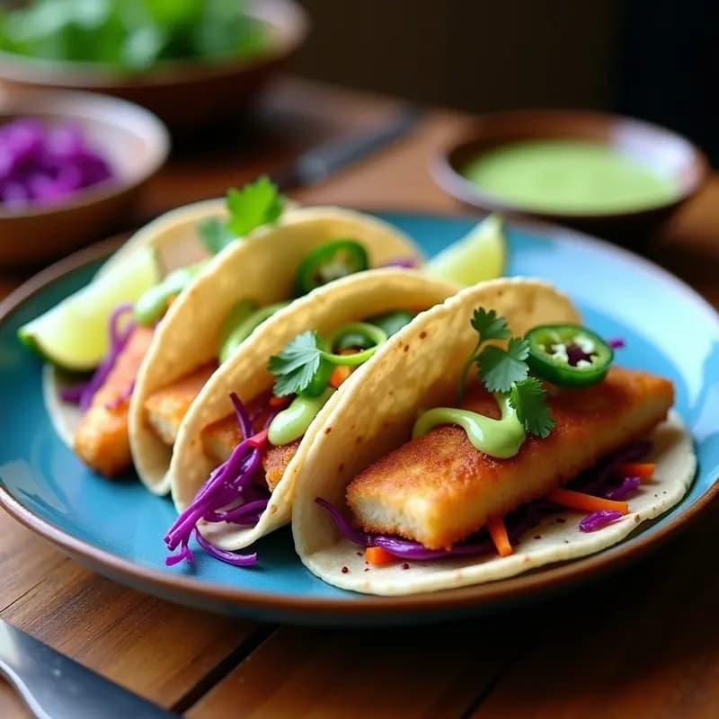 Tacos de Pescado con Encurtido y Lechuga de Tigre: Receta Fresh y Alta en Omega-3 en 25 Minutos