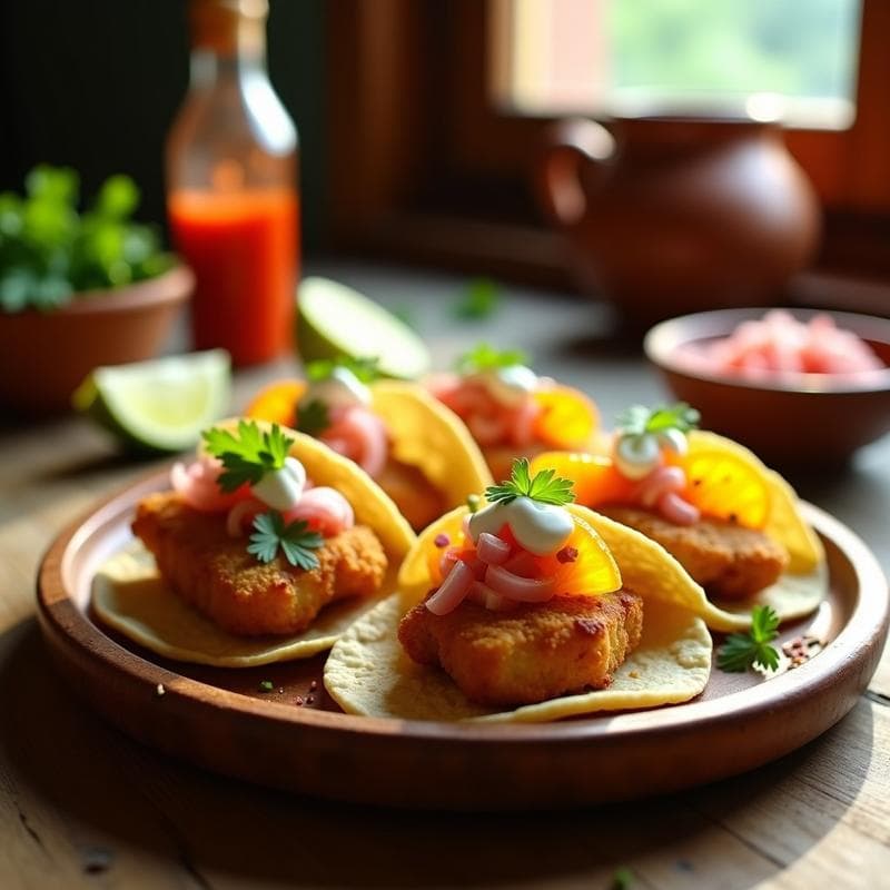 Tacos de Pescado con Encurtido de Naranja: Receta Mexicana Fresca y Rápida en 25 Minutos