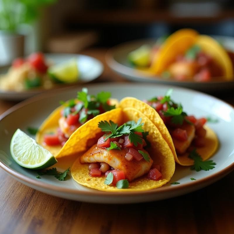 Tacos de Pescado con Encurtido de Zanahoria Morada y Cilantro: Receta Tailandesa en Airfryer