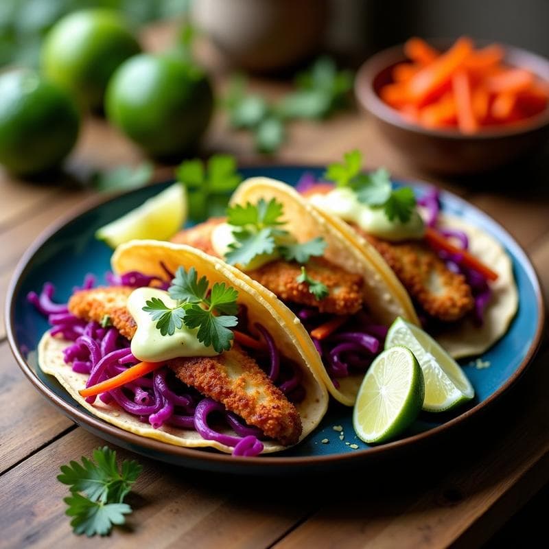 Tacos de Pescado con Encurtidos de Col Morada: Receta Fresca y Rápida con Toque Ácido