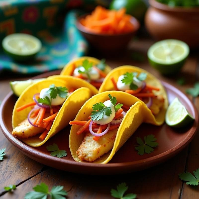 Tacos de Pescado con Encurtidos de Habanero: Receta Mexicana Fácil y Picante en 20 Minutos