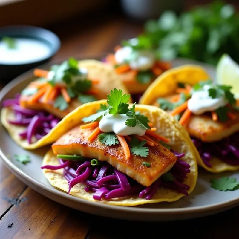 Tacos de Pescado con Encurtidos y Verduras Frescas: Receta Rápida y Ligera en 20 Minutos