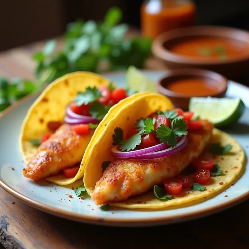 Tacos de Pescado en Escabeche Crujiente: Receta Mexicana Rápida y Sin Fritura