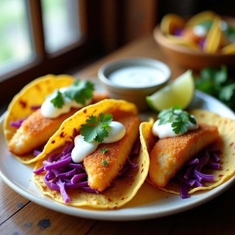 Tacos de Pescado Blancos con Rebozado de Harina de Garbanzo: Receta en Airfryer Sin Gluten