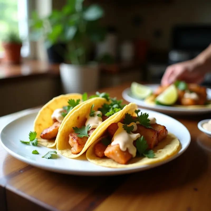 Tacos de Pescado con Repelado de Jicama y Mayo de Chipotle: Receta Baja en Calorías con Toque Mexicano
