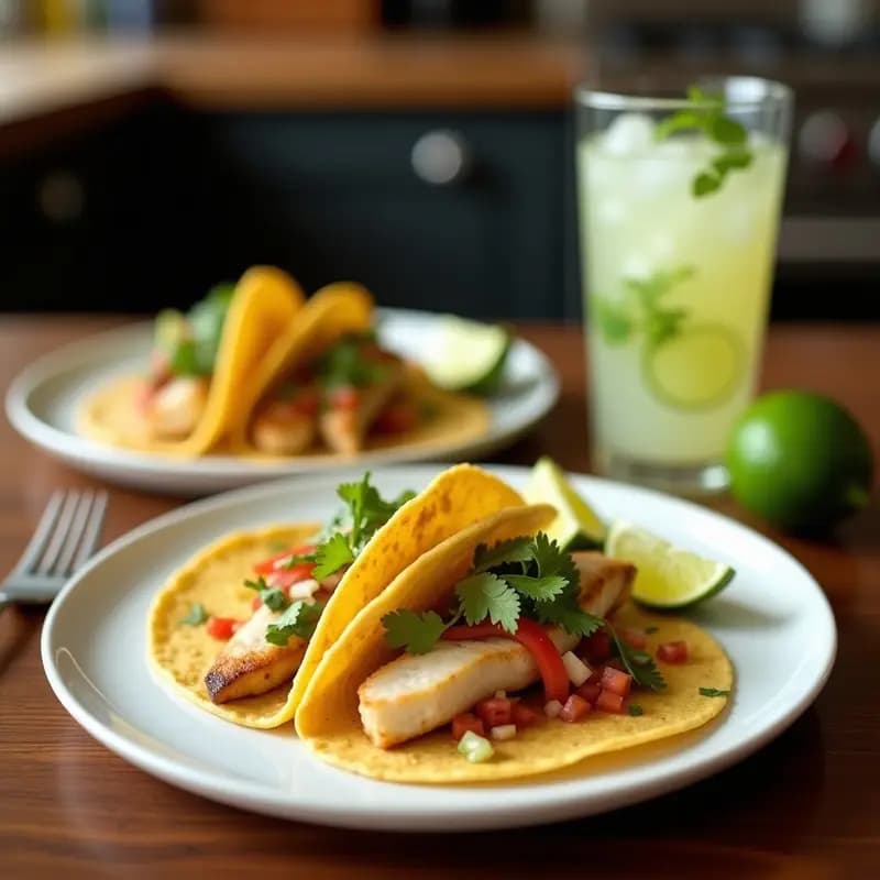 Tacos de Pescado al Mojito de Lima: Receta Mexicana con Toque Cubano en Airfryer