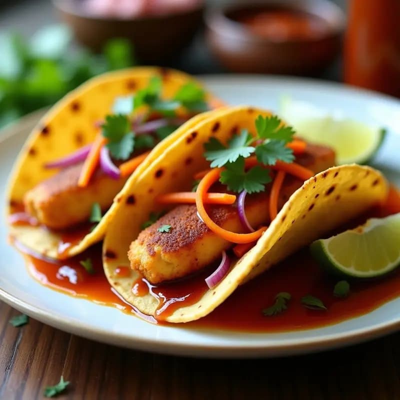 Tacos de Pescado con Salsa de Tamarindo y Encurtidos: Receta Rápida y Auténtica en 20 Minutos