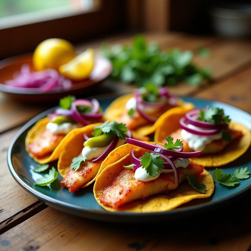 Tacos de Pescado a la Zaragozana con Encurtiidos: Receta Rápida y Original con el Toque Español
