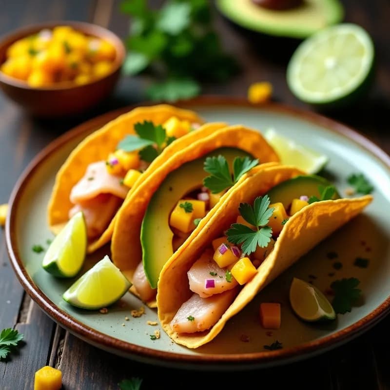 Tacos de Pescado Zarza Ahumado: Receta con Salsa de Mango en 25 Minutos