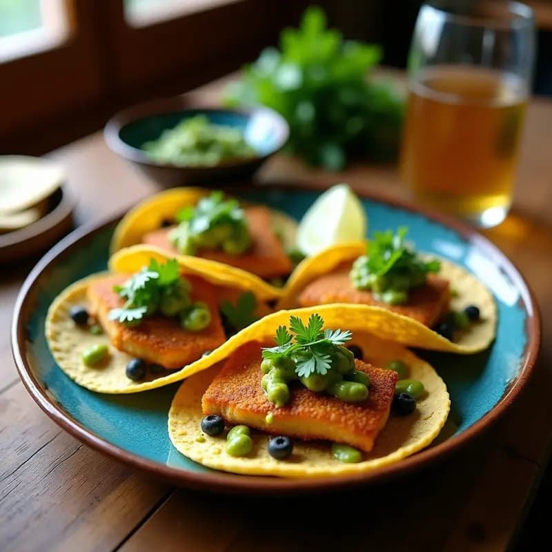 Tacos de Pescado con Zarza Mora: Receta Mexicana con Salsa Verde Express y Crujiente Perfecto