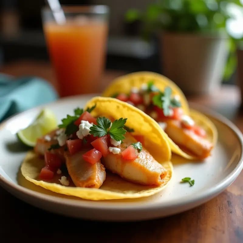 Tacos de Pescado con Salsa de Zarzamora: Receta Mexicana Rápida y Saludable