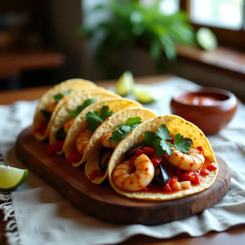 Tacos de Pescado Zarzuela con Chipotle: Receta Mexicana Fusion Gourmet en 20 Minutos