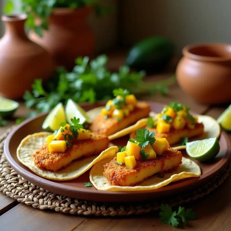 Tacos de Pescado Zarzuela con Repelado de Mango: Receta Mexicana Keto en Airfryer