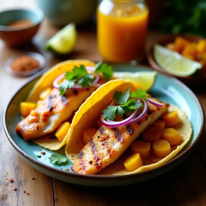 Tacos de Pez Espada con Encurtidos de Mango: Receta Gourmet en 25 Minutos