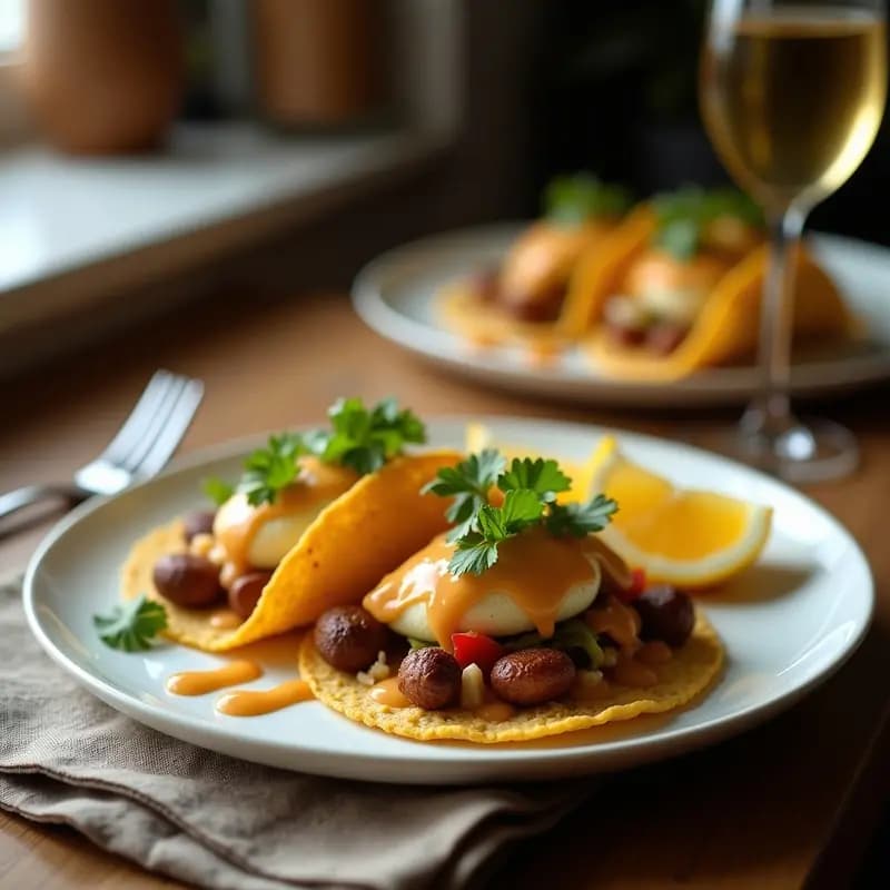 Tacos de Pfloutas y Queso Halloumi con Salsa de Granadilla: Receta Peruana en Airfryer