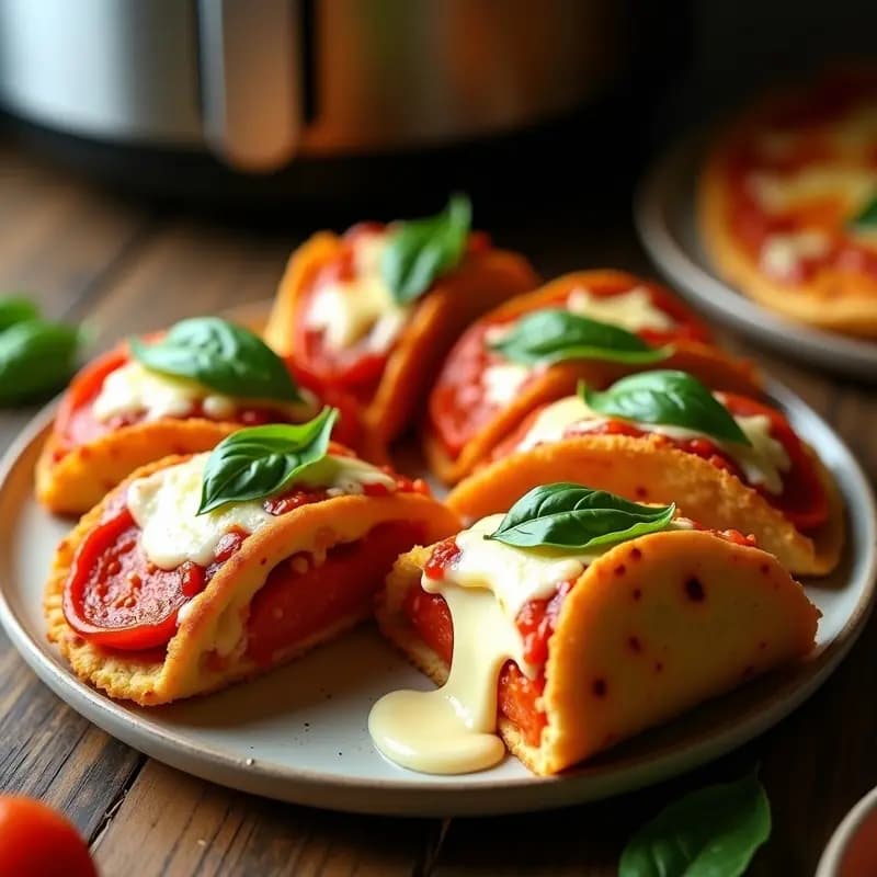 Tacos de Pizza en Volcán de Queso Mozzarella: Receta Italiana Viral en Airfryer