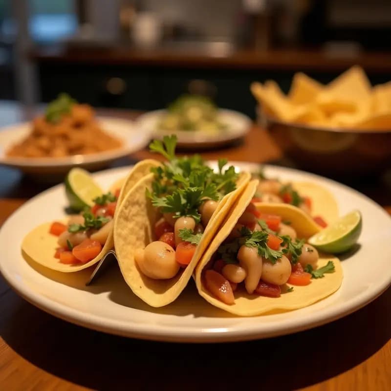 Tacos de Plátano Macho con Ceviche de Camarón: Receta Ecuatoriana Crujiente y Fresca