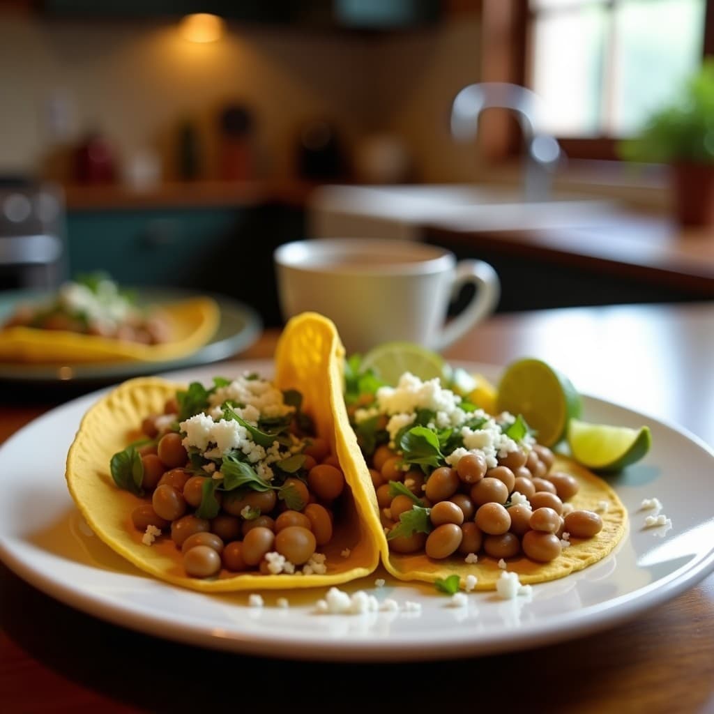 Tacos de Plátano Macho Verde con Relleno de Frijoles Negros y Queso Cotija: Receta Mexicana Sin Harina