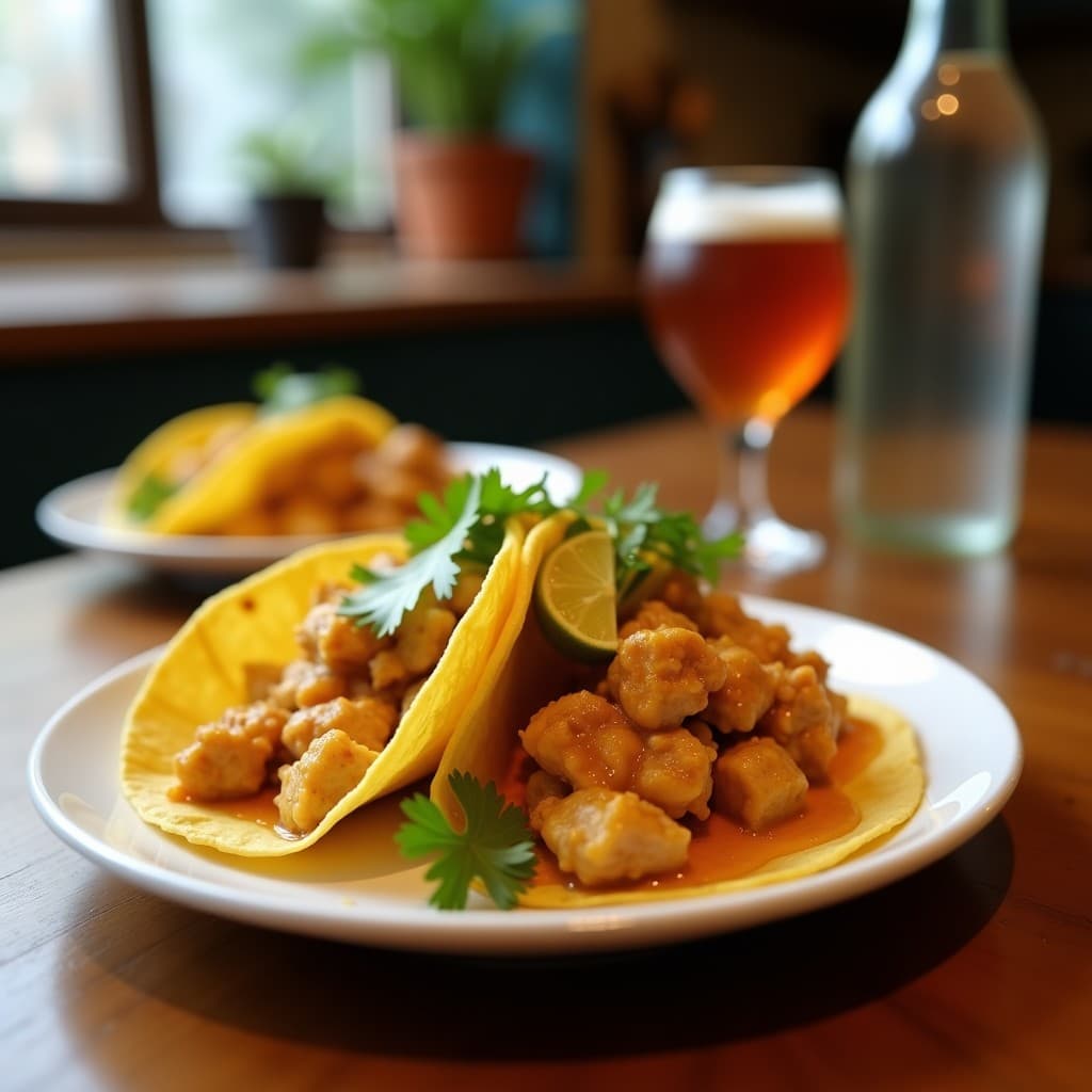 Tacos de Plátano Macho con Pollo al Curry: Receta Mexicana-Inia Sin Gluten y Alta en Energía