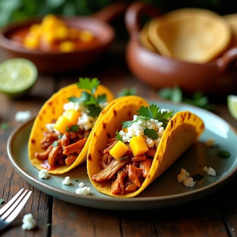 Tacos de Pollo al Chipotle y Mango: Receta en Olla Express con Toque Picante-Dulce