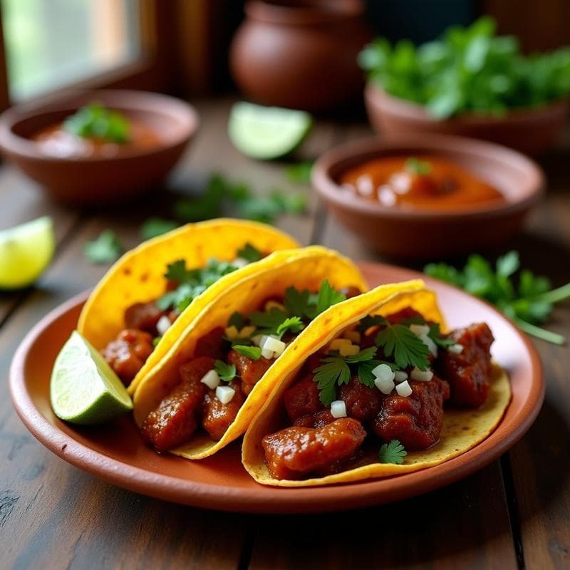 Tacos de Pollo en Mole Colorado: Receta en Olla Exprés con Toque Tradicional Mexicano