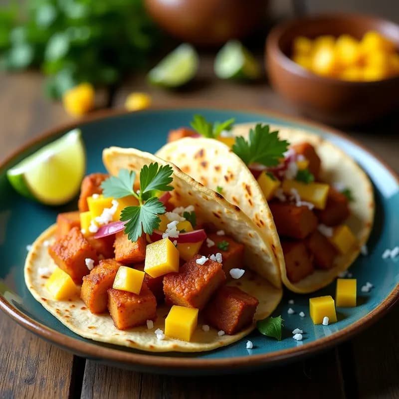 Tacos de Puercos a la Piña Colada con Salsa de Mango: Receta Fusion Rápida y Original