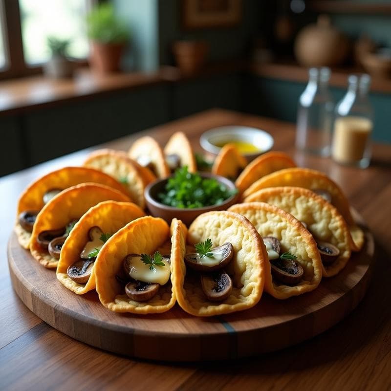 Tacos de Hojaldre con Hongos Trufados: Receta Gourmet en 20 Minutos Sin Horno