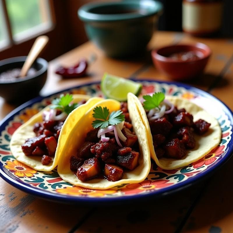 Tacos de Pulpo Ahumado con Adobo Negro: Receta Yucateca Express con Sabor Profundo