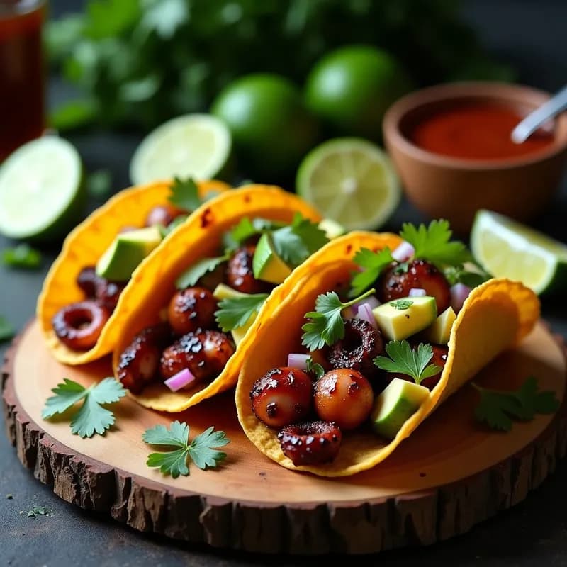 Tacos de Pulpo Ahumado: Receta con Limón Verde y Salsa Chipotle en 30 Minutos