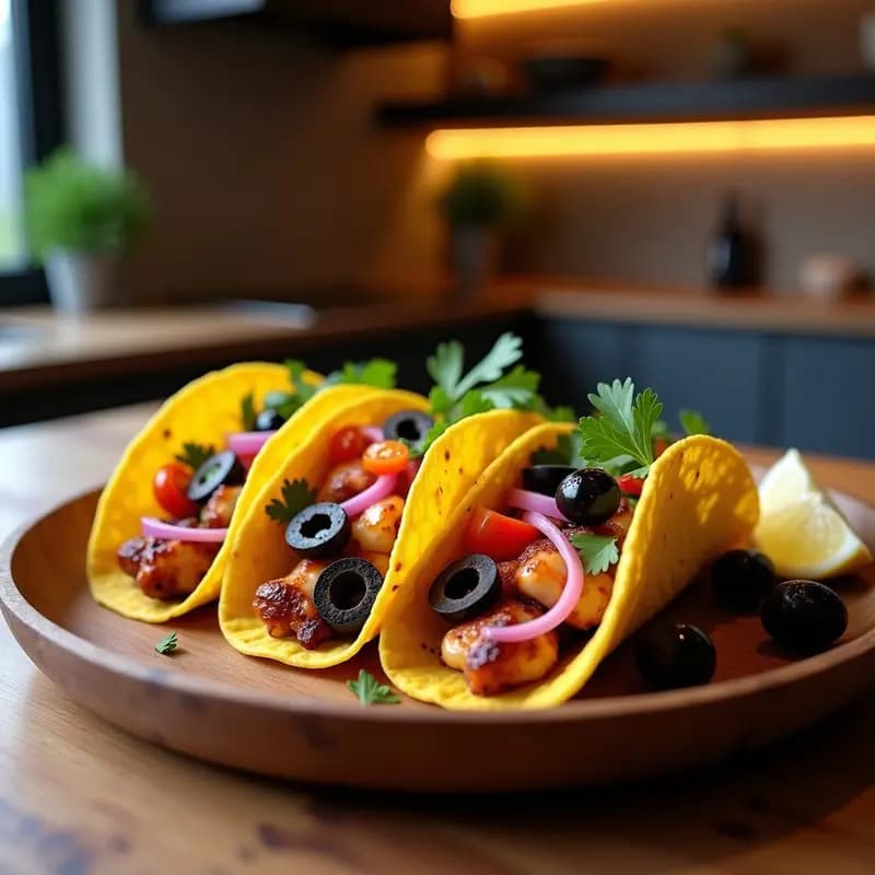 Tacos de Pulpo al Ají Amarillo y Aceitunas Kalamata: Receta Peruano-Griega en Airfryer