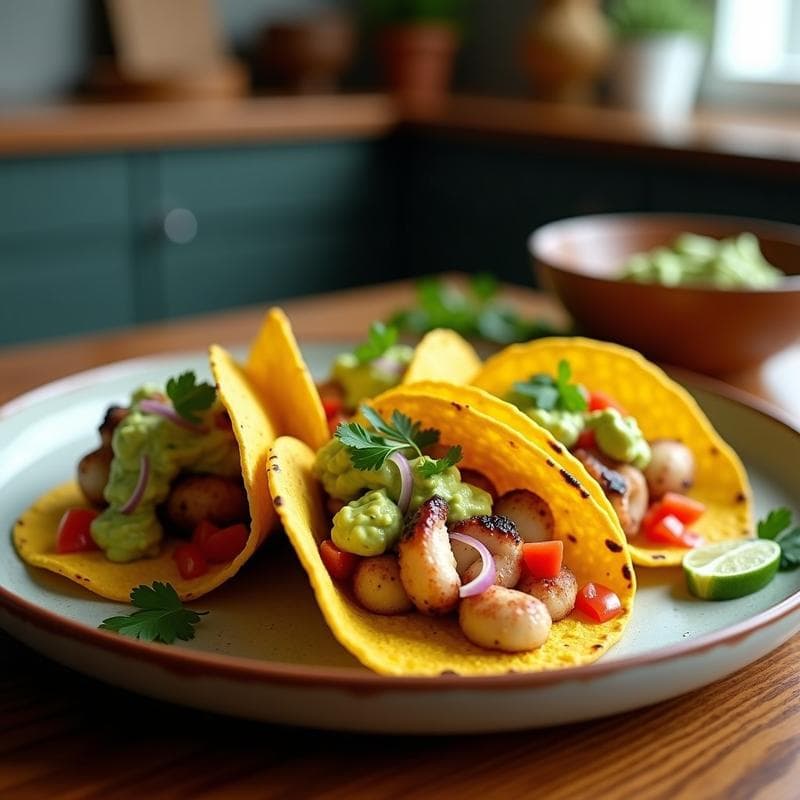 Tacos de Pulpo al Ají Amarillo con Puré de Palta: Receta Peruviana en Airfryer