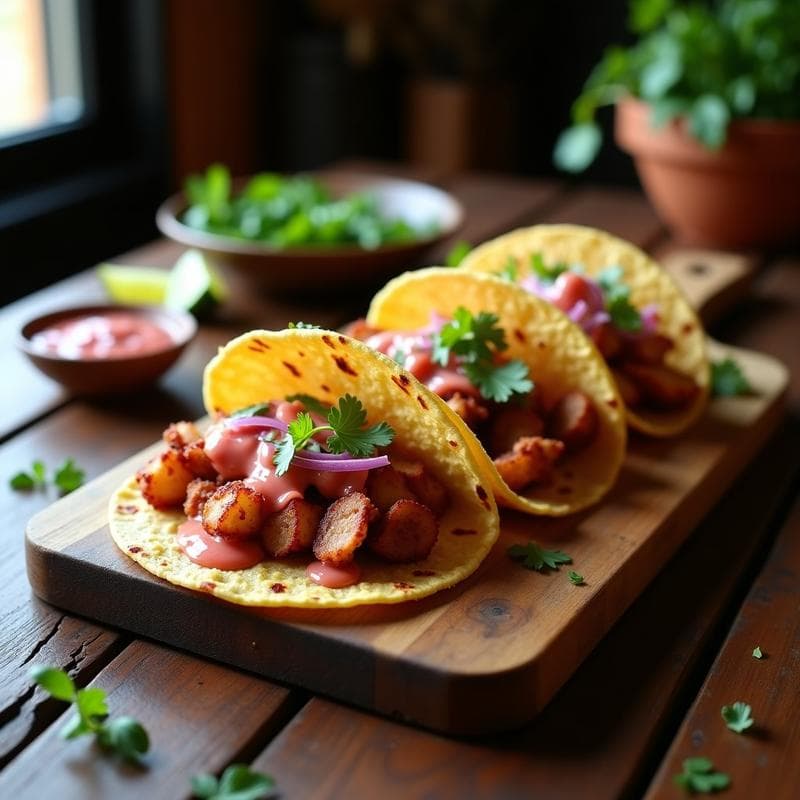 Tacos de Pulpo Deshidratado y Salsa de Guayaba: Receta Mexicana en Airfryer con Toque Dulce-Salado