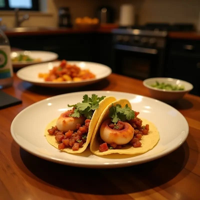 Tacos de Pulpo a la Gallega con Patata Panadera: Receta Española en Airfryer