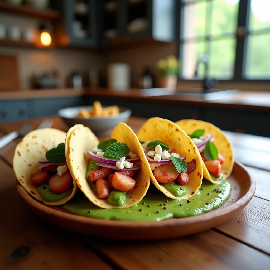Tacos de Pulpo y Puré de Guisantes: Receta Española con Toque Moderno en Airfryer