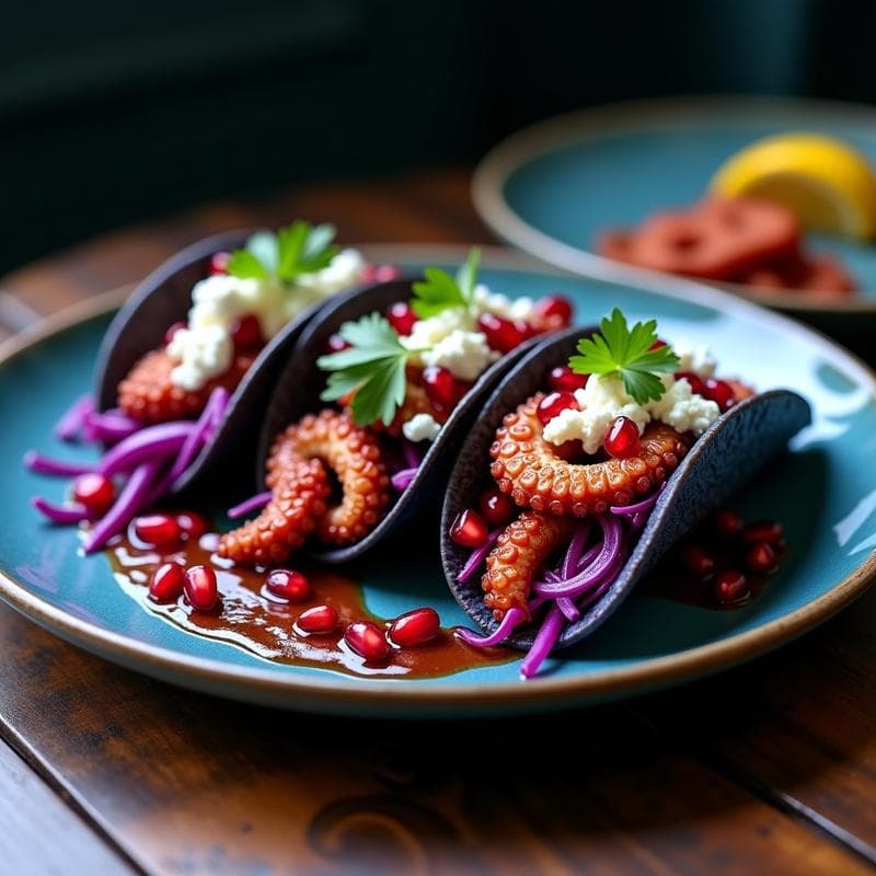 Tacos de Pulpo al Vino Tinto: Receta Gallego-Mexicana en Airfryer con Pimentón de la Vera