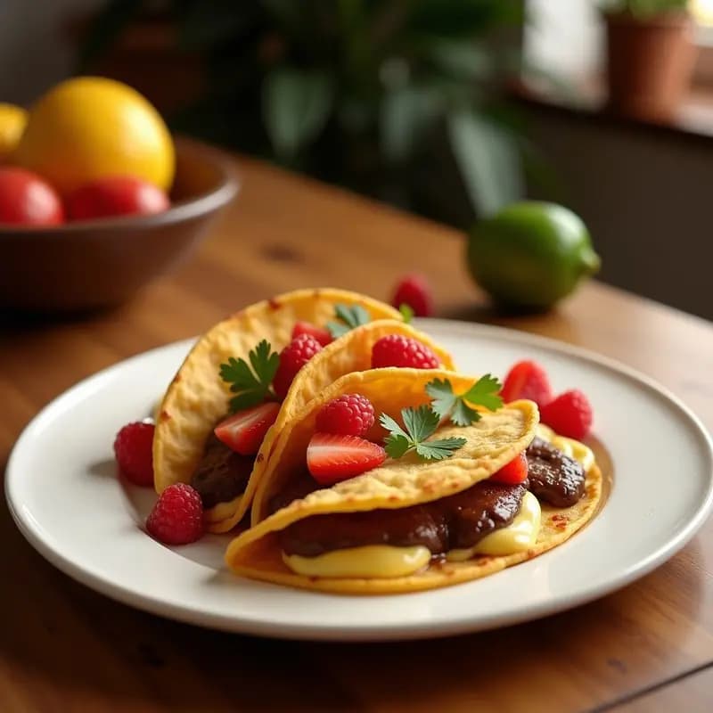 Tacos Dorados de Queso Philadelphia y Nutella con Topping de Fresas: La Fusión Dulce que no Esperabas