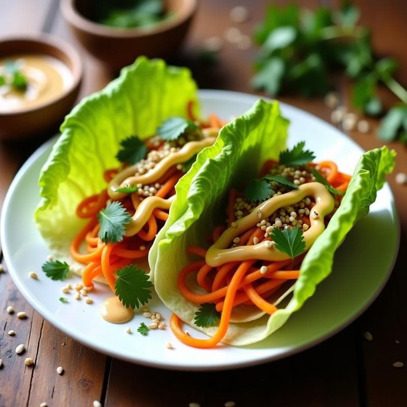 Tacos de Raíces de Apio y Zanahoria con Salsa de Tahini y Granadilla: Receta Vegana Crudivegana