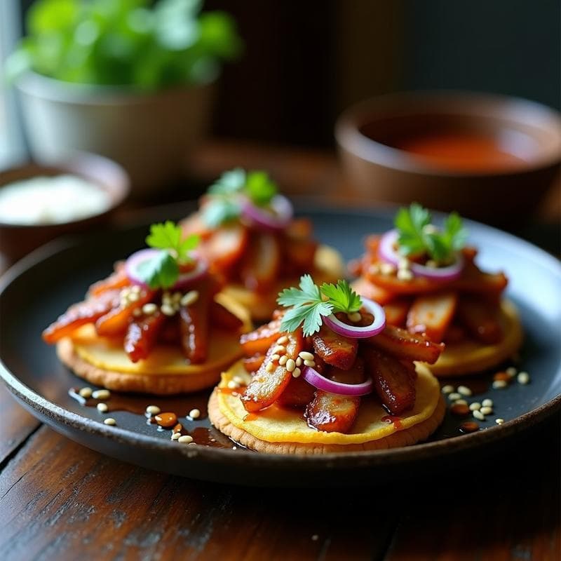 Tacos de Raíces de Loto y Cerdo Adobado: Receta China en Airfryer con Salsa Hoisin