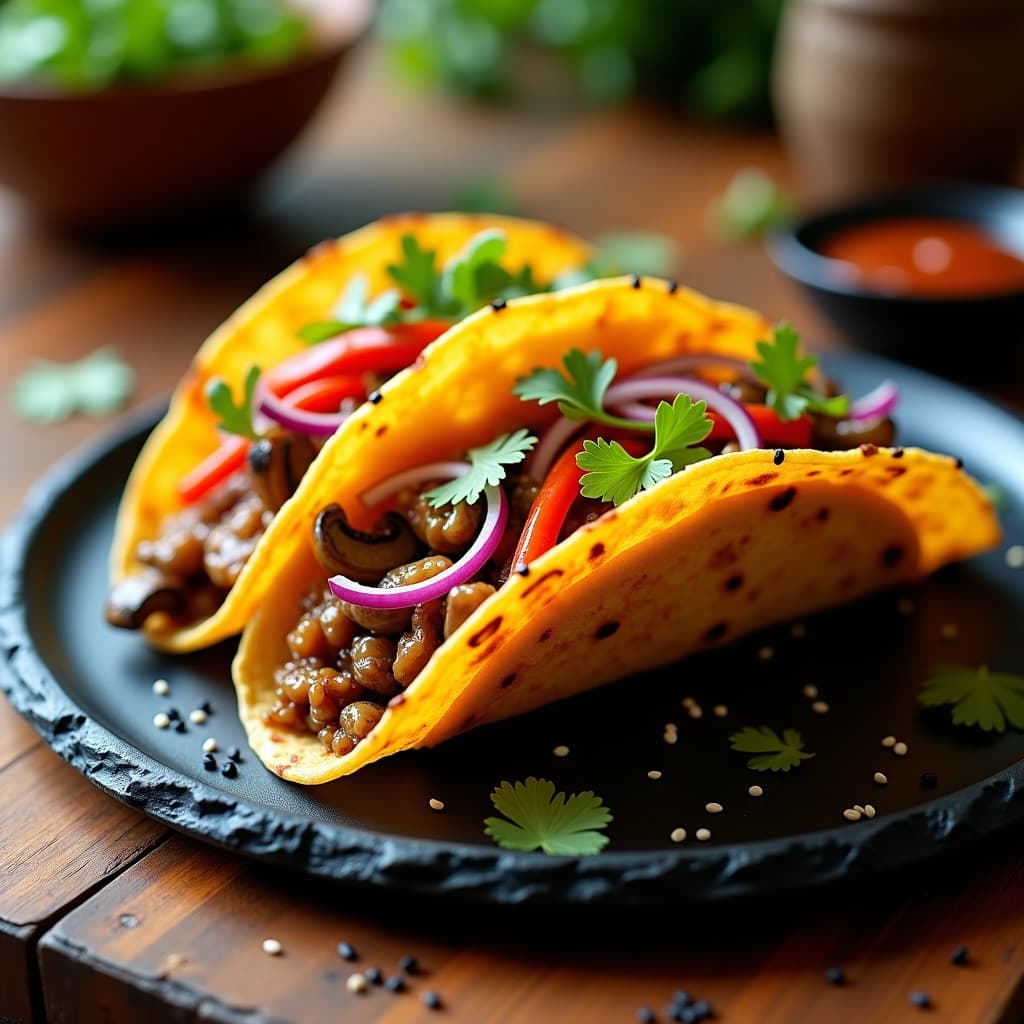 Tacos de Raíz de Loto y Carne de Hongos: Receta China Vegana con Salsa Hoisin