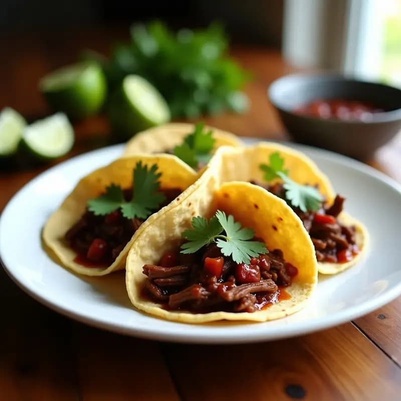 Tacos de Rapado de Res con Salsa de Ciruela y Jengibre: Receta Cubana en Thermomix