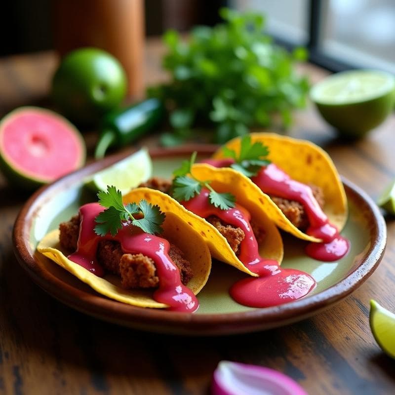 Tacos de Chorizo de seitán con Salsa de Guayaba: Receta Mexicana Vegana en Airfryer