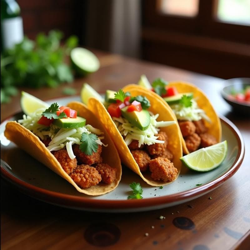 Tacos de Carne de Soja Texturizada al Chipotle: Receta Mexicana Sensacional en Airfryer