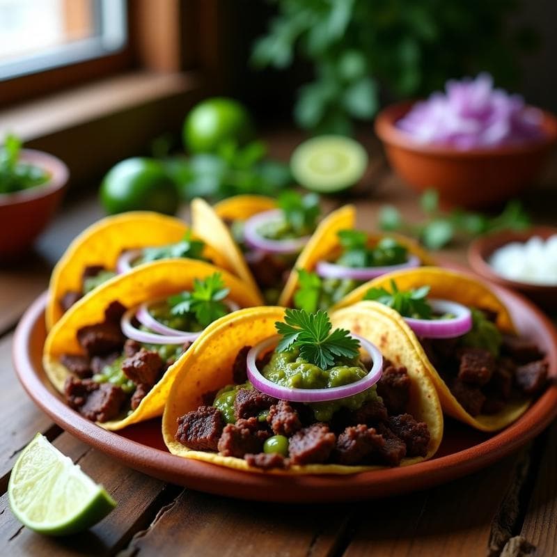 Tacos de Suadero de Res con Cebolla Morada y Salsa Verde: Receta Mexicana en Olla Lenta