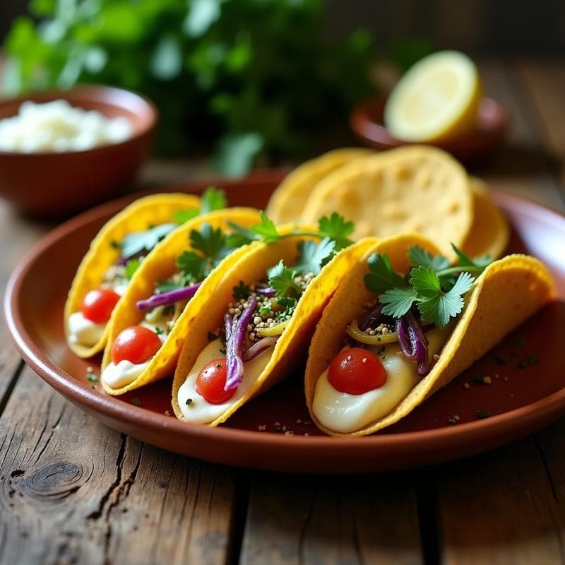 Tacos de Suero de Leche Cuajado con Hierbas Provenzales: Receta Mexicana Vegana y Sin Azúcar
