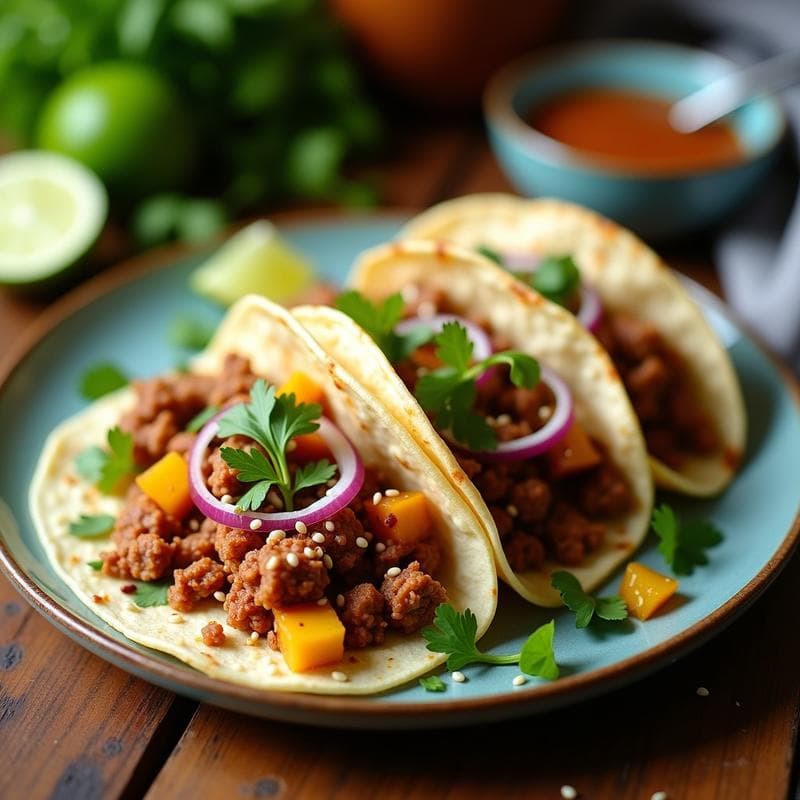 Tacos de Chorizo de Tempeh y Piña Asada: Receta Vegana con Toque Hawaiano en 25 Minutos