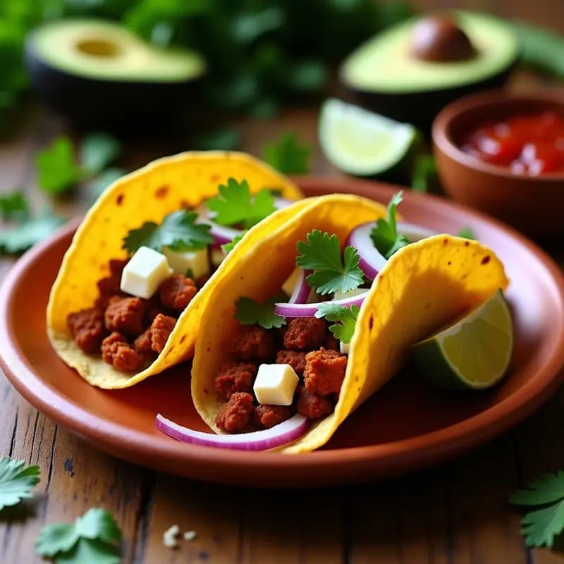 Tacos de Chorizo de Tempeh y Queso Panela: Receta Mexicana Vegana en Airfryer