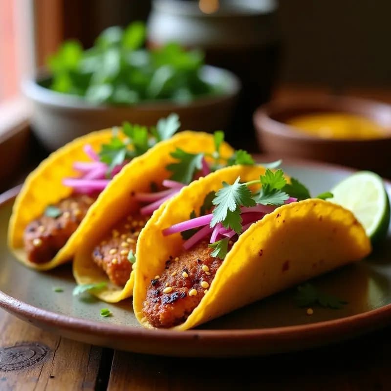 Tacos de Ternera al Ají Panko: Receta Peruano-Japonesa Crujiente en 25 Minutos