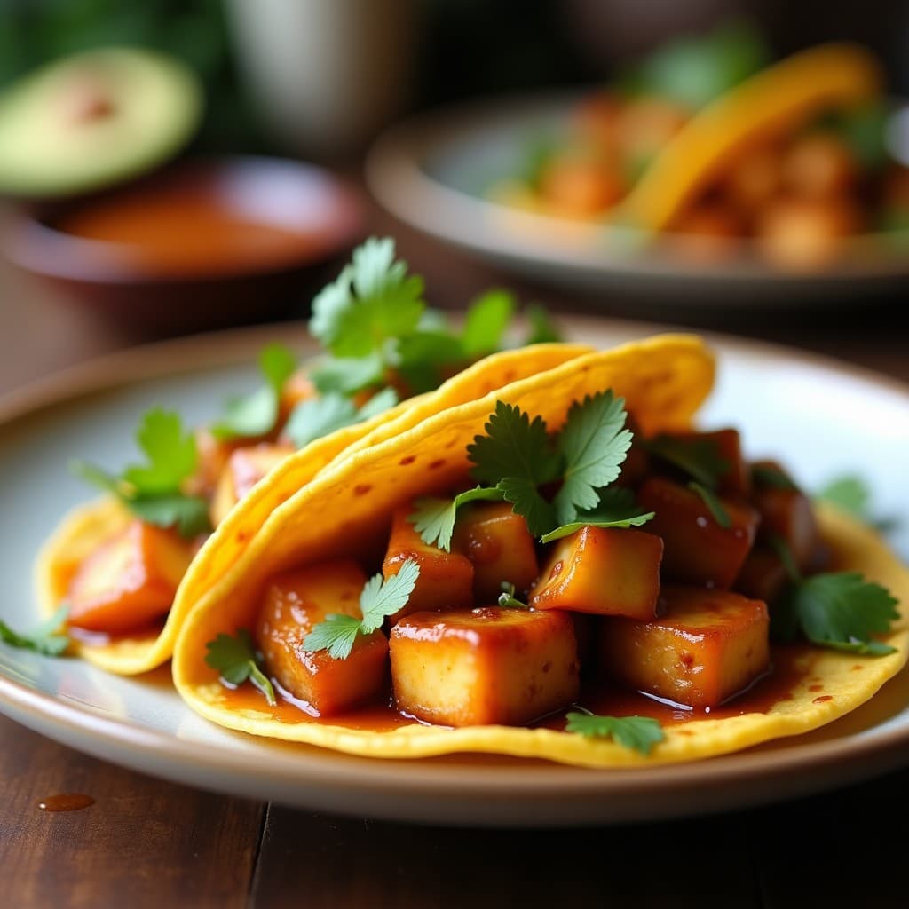 Tacos de Tofu Marinado en Adobo con Piña Caramelizada: Receta Vegana y Crujiente
