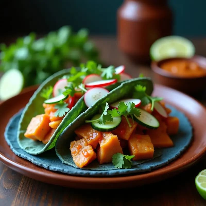 Tacos de Tongas de Atún con Salsa Chipotle: Receta Mexicana Picante y Rápida con Toppings Frescos